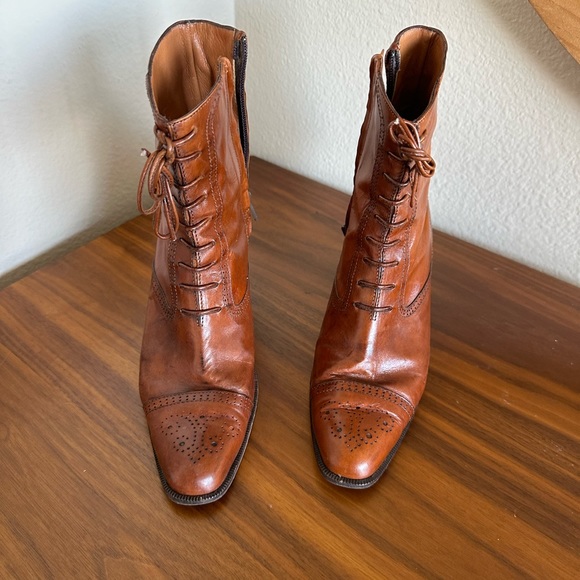 Vintage Italian Victorian Style Oxford Ankle Boots - Picture 3 of 6